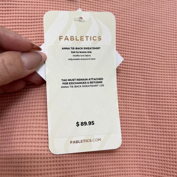 NWT Fabletics Anna Waffle knit tie back crop sweatshirt women's size S - Picture 8 of 8